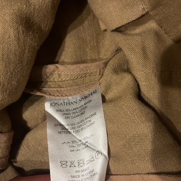 JONATHAN SIMKHAI Sutter Linen-blend Belted Cargo Shorts In Topaz Small - Picture 5 of 6